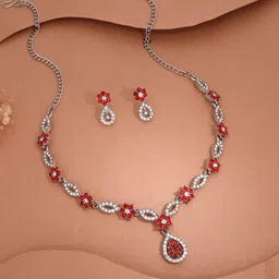 Anouk Silver-Plated American Diamond Studded Jewellery Set-picture-39