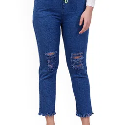 Ira Collections Women Comfort Regular Fit Mid-Rise Highly Distressed Light Fade Stretchable Jeans-image-74