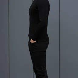 zeffit Men Solid Turtle Neck Black Sweater image 3