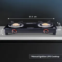 macizo ICONIC Cooktop ISI Certified 2-Year Warranty with Doorstep Service Toughned Glass Manual Gas Stove image 2