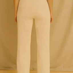 Fabflee Women Pack of 2 Striped Regular Fit Mid-Rise Flat-Front Trousers image 5