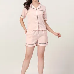 ETC Women Shirt Collar Shirt & Shorts Night Suits-picture-42