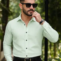 MARMIC FAB Textured Spread Collar Classic Slim Fit Formal Shirt-picture-41