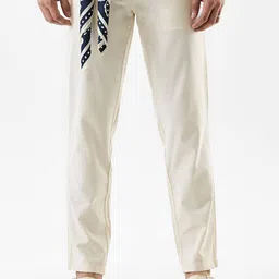 Snitch Men Beige Mid-Rise Slim Fit Trouser-image-83