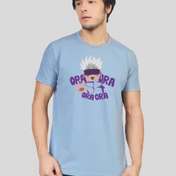 Greylongg Men Typography Printed Applique T-shirt image 1