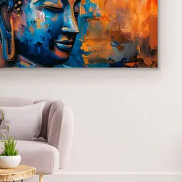 nestroots Blue & Orange 1 Piece Canvas Other Wall Paintings-image-42