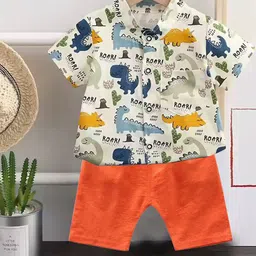 DANGAR Unisex Kids Printed Shirt with Shorts-image-35