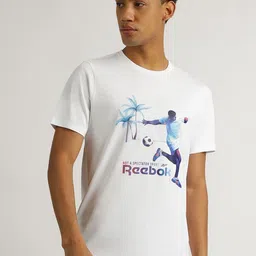 Reebok Men Graphic Printed Round Neck Pure Cotton T-shirt-image-3