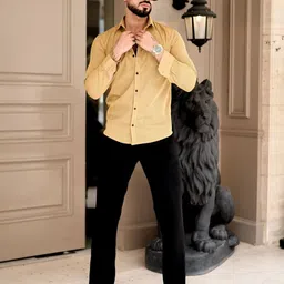 VORTEX Men Original Slim Fit Vertical Striped Spread Collar Casual Shirt image 4