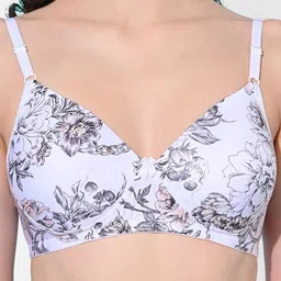 FIMS Pack Of 2 Floral Printed Full Coverage Lightly Padded Bra With All Day Comfort image 5