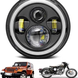 dongreela LED Headlight for Mahindra, Royal Enfield Classic 350, Classic 500, Bullet 350, Bullet Electra, Thar-picture-13