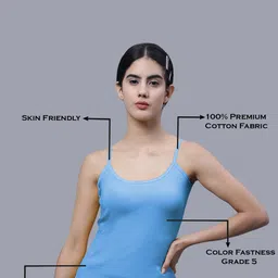 FBAR Pack Of 2 Non Padded Bio-Wash Pure Cotton Camisoles image 2