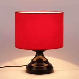 new era Basic Iron Night Lamp with Cotton Shade (Black & Red) image 4