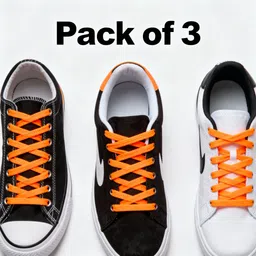 Khitoliyas 3 Pairs of Flat Shoe Laces 120 CM Shoelaces for Everyday Sneaker & Casual Orange Shoe Lace-image-30