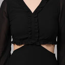 aayu Puff Sleeve Ruffled Georgette Maxi Dress image 4