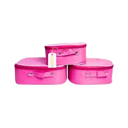 Ajabh Pink Set of 3 Regular Makeup Organiser Organisers image 3