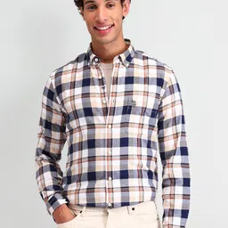 U.S. Polo Assn. Denim Co. Men Slim Fit Tartan Checks Opaque Checked Casual Shirt-picture-40