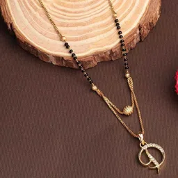 Laksh Enterprise Women Black & Gold-Plated Artificial Stones & Beads Brass Mangalsutra-image-52