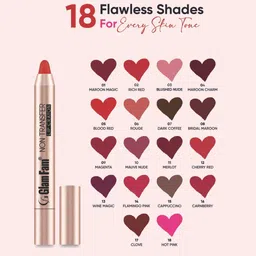 GlamFam Long Lasting Non Transfer Matte Lip Crayon - 2.8 g - Maroon Charm-04 image 5