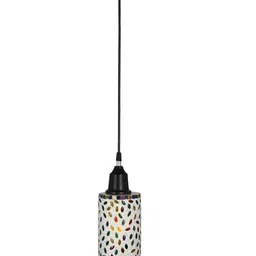 1ST TIME White & Red Textured Bell Shaped Ceiling Lamp-picture-38