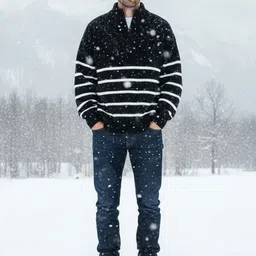 HERE&NOW Men Striped Pullover-picture-38