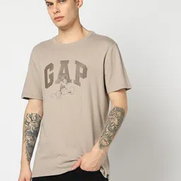 GAP Brand Logo Printed Pure Cotton Slim Fit T-shirt-picture-17