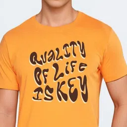Huetrap Men Typography Printed Round Neck Pure Cotton T-shirt image 4