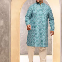 SOJANYA PLUS Floral Printed Band Collar Straight Kurta With Pyjama-picture-41