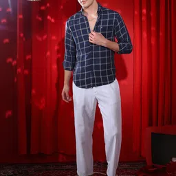 Campus Sutra Checked Spread Collar Long Sleeves Cotton Shirt image 2