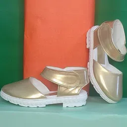NEW LATEST Girls Gold Open Toe Flats-image-54