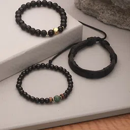 Jazz and Sizzle Men 3 Brass Wraparound Bracelet image 1