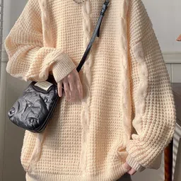 StyleCast x Revolte Men Cable Knit Longline Pullover Sweater image 3