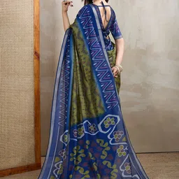 Jinal & Jinal Ethnic Motifs Zari Handloom Pochampally Saree image 2