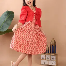 Here&Now X Kinder Kids Ethnic Motifs Print A-Line Dress-picture-44