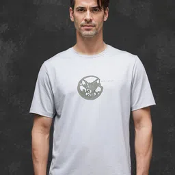 RARE RABBIT Men Graphic Printed Round Neck Cotton Oversized T-shirt image 2