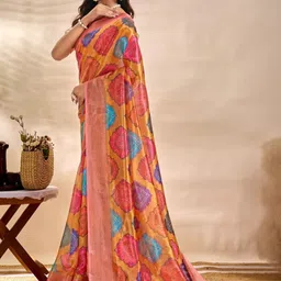 G R K Fashion Textile Ethnic Motifs Zari Silk Blend Mysore Silk Saree image 2