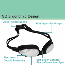 STRAUSS Anti Fog Swimming Goggles Set With Cap image 3