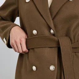 Styli Women Notched Lapel Collar Double-Breasted Overcoat image 5