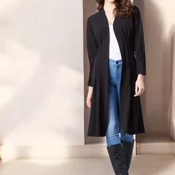 IUGA Solid Longline Open-Front Shrug-picture-13