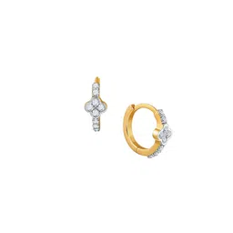 GIVA 14Kt Yellow Gold Lab Grown Floral Earrings Diamond - 1.1g image 5
