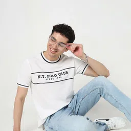 R&B Men Typography Embroidered Cotton T-shirt image 5