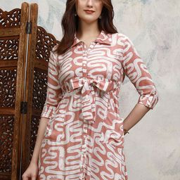 Vishudh Women Abstact Printed Shirt Midi Dress-picture-35