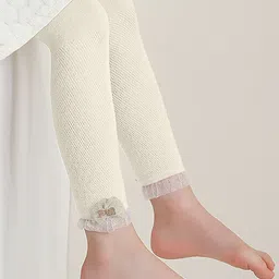 SYGA Girls Self Design Cotton Bow Design Ankle Length Leggings image 2