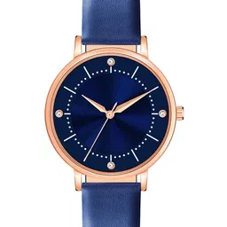 VIRAKTI Women Brass Dial & Leather Straps Analogue Watch F-71-BLUE-P image 3