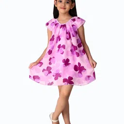 HERE&NOW Girls Floral Print A-Line Dress-picture-31