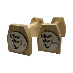 Angira handicrafts 2-Pcs Brown Wooden Push Up Stands image 2