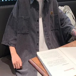 StyleCast x Revolte Men Cutway Collar Oversized Shirt image 3