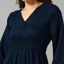 Femvy Gathered Or Pleated Fit & Flare Maxi Dress image 2