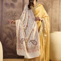 Sangria Women Floral Woven Design Shawl-image-8