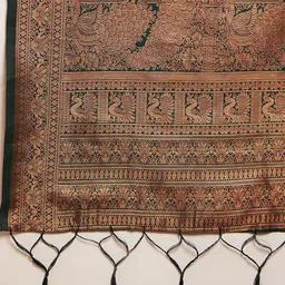 HERE&NOW Woven Design Zari Semi-Stitched Lehenga & Unstitched Blouse With Dupatta image 4